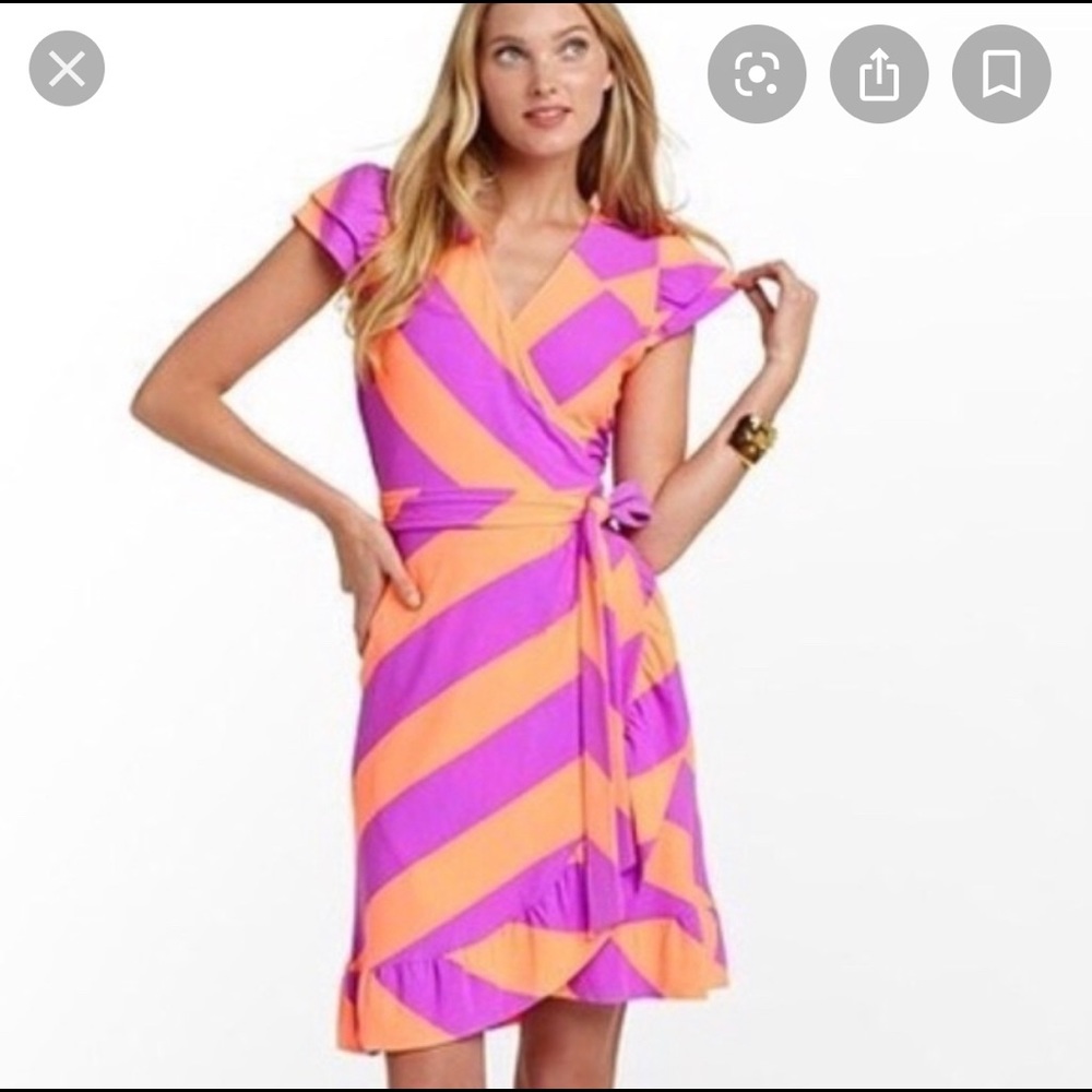 Bright Lilly Pulitzer Wrap Dress